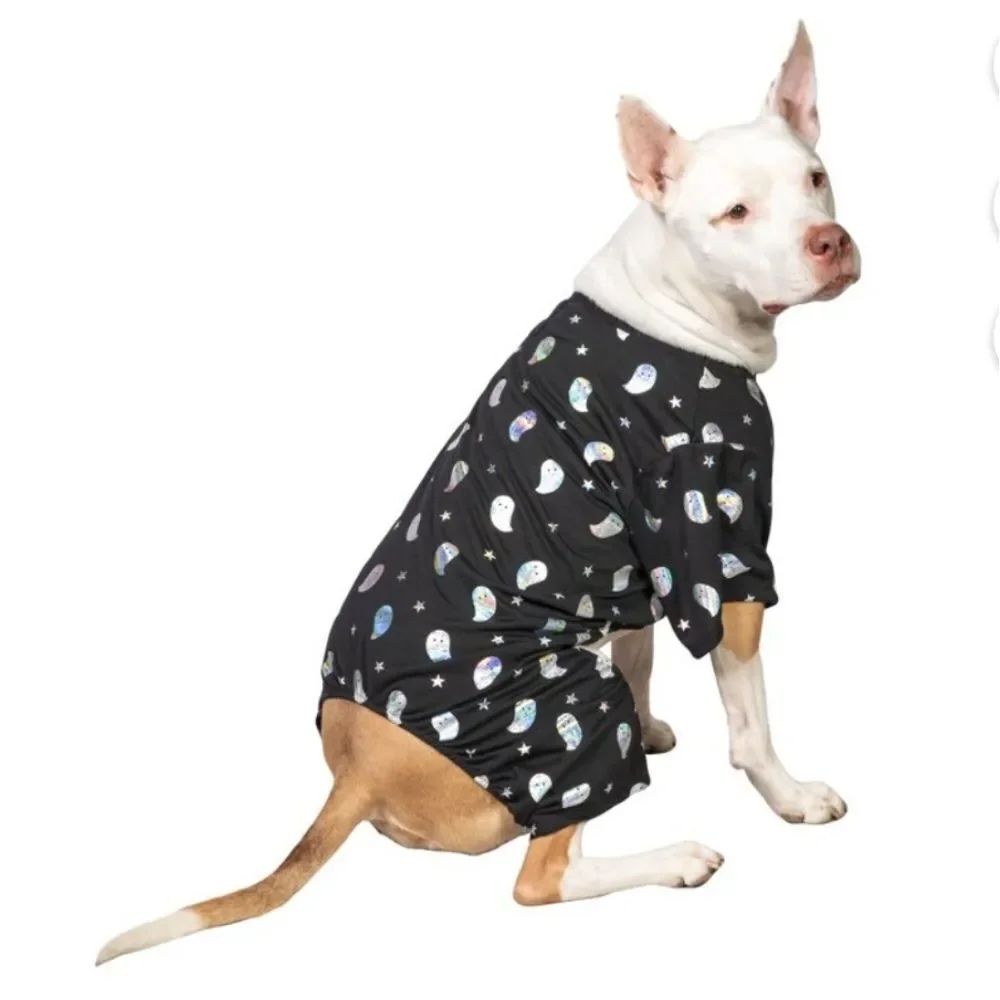 Vibrant Life, Dog Clothes, Ombre Ghost Halloween Pet Pajama, Black, Size Small